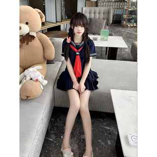 上衣百搭绀JK裙一整套 2025夏季 JK制服中间服绀水手服短袖 长袖 衬衫