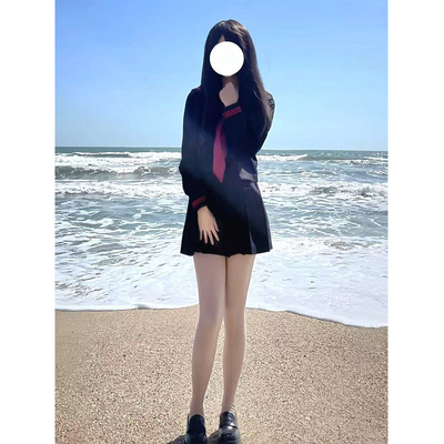 2025夏季新款正品jk制服黑色赤三本水手服长短袖基础日系套装校服