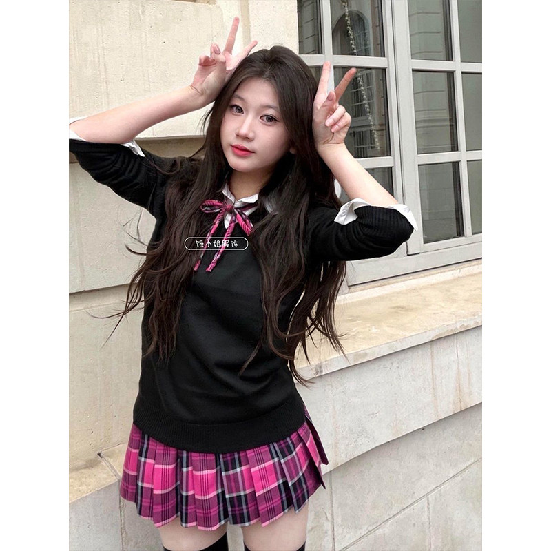 小玫原创jk制服校供感格裙日系针织衫毛衣叠穿女软妹长袖衬衫套装,女装/女士精品,时尚套装,淘宝优惠券,粉丝福利购,淘宝优惠卷