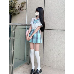 女 原创JK制服日系学院风小岛短袖 衬衫 百搭JK百褶裙璃海裙夏季 套装