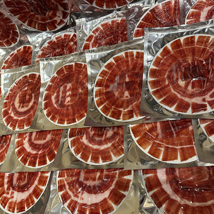 西班牙伊比利亚黑猪橡果喂养生火腿片红标48月风干发酵手工切片