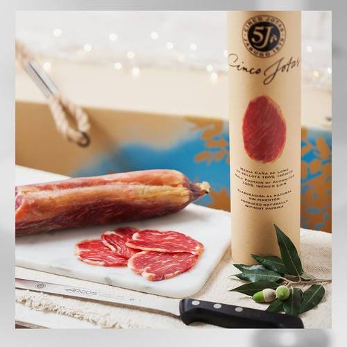 西班牙橡果黑猪伊比利亚5J整根腌制里脊肉风干LOMO生吃即食香肠片