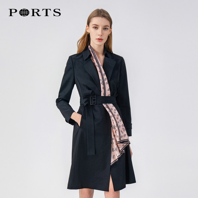 PORTS宝姿风衣2023新款outlets奥特莱斯店女装外套 LM8T017AWB011