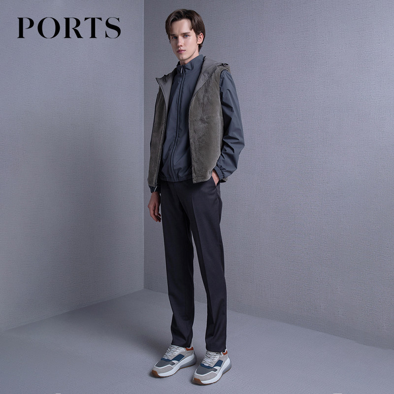 PORTS宝姿男装秋冬时尚保暖皮草内胆棉马甲MM9F400NWO013