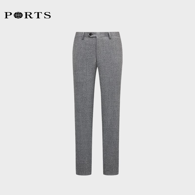 宝姿PORTS男装秋季新品商务休闲绵羊毛弹性西服裤MN9DP005FWF003