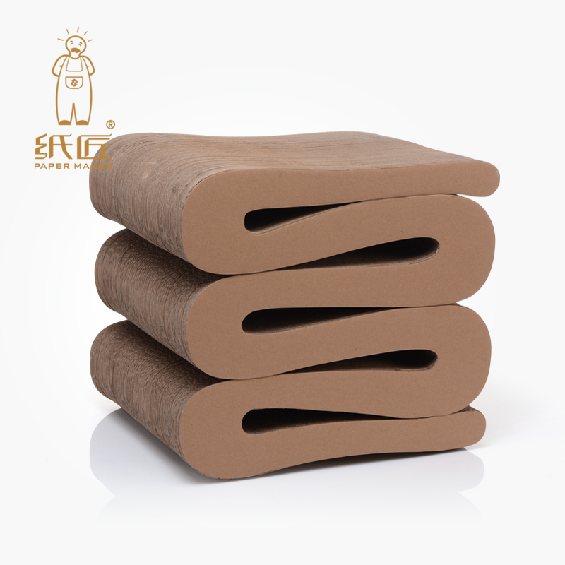 瓦楞纸家具s型凳子环保穿鞋凳板凳欧式设计师软装样板房摆件凳子