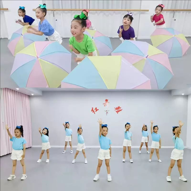 兒童傘舞彩虹寶寶舞蹈服幼兒巴啦啦恰恰演出服孩子的天空表演服裝