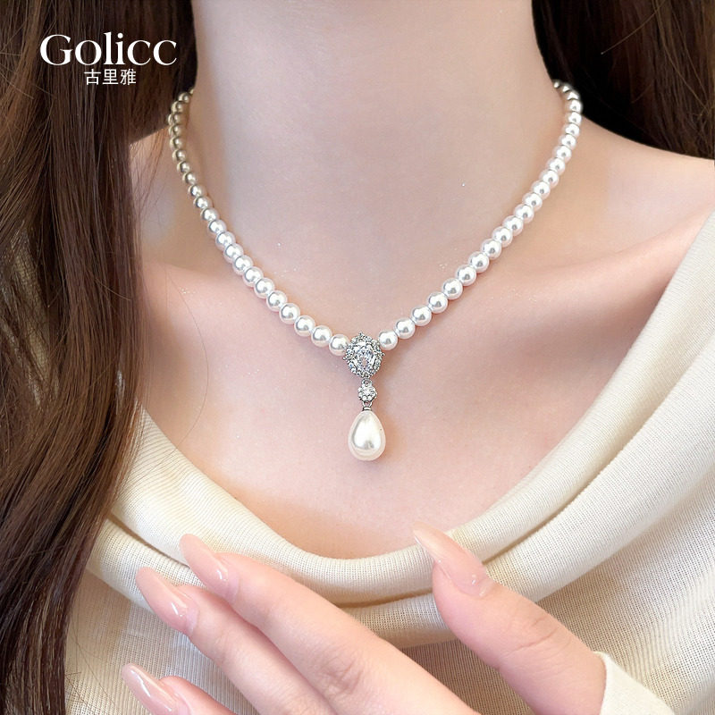 锆石珍珠串珠吊坠项链女款2026新款颈链高级感轻奢小众锁骨链饰品