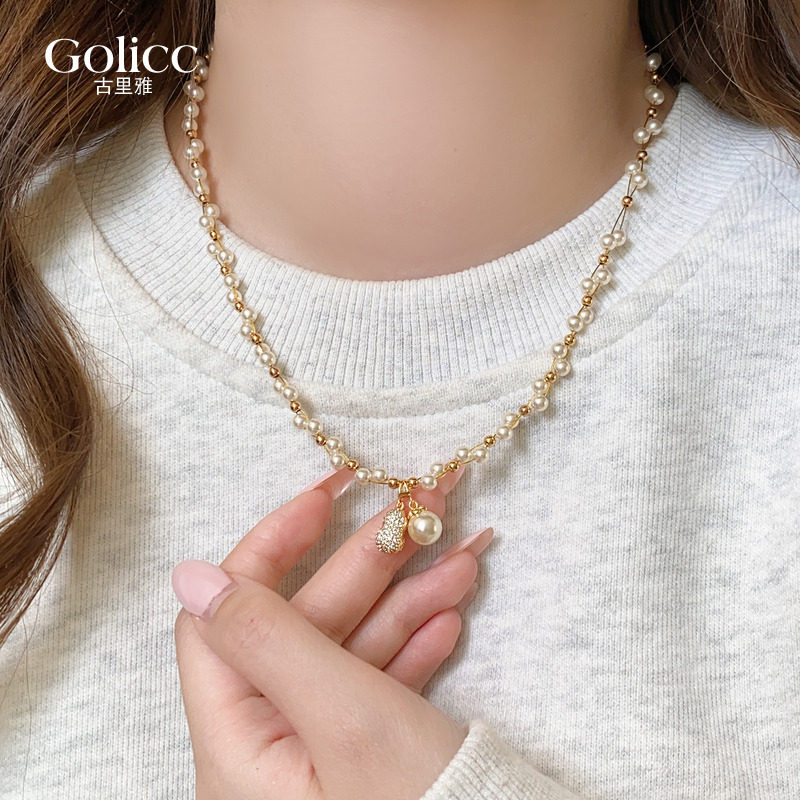 白色葫芦花生珍珠项链