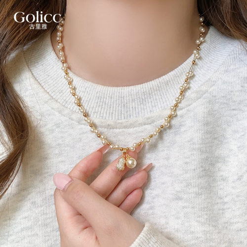 白色葫芦花生珍珠项链