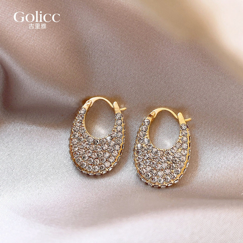 满钻U型耳扣耳环女2026新款爆款金色耳饰轻奢高级感耳钉独特漂亮,饰品/流行首饰/时尚饰品新,耳环,淘宝优惠券,粉丝福利购,淘宝优惠卷