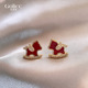 红色小马本命年耳钉女2026新款 爆款 高级感轻奢气质耳环新年耳饰