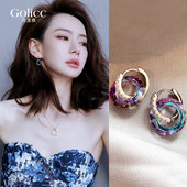 爆款 戚薇同款 圈圈耳环女轻奢高级感气质大气耳钉独特耳饰2026新款