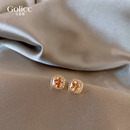 方糖水晶耳钉女2025新款 轻奢高级感气质大气耳环精致小巧耳饰 爆款