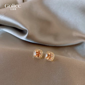 方糖水晶耳钉女2026新款 轻奢高级感气质大气耳环精致小巧耳饰 爆款