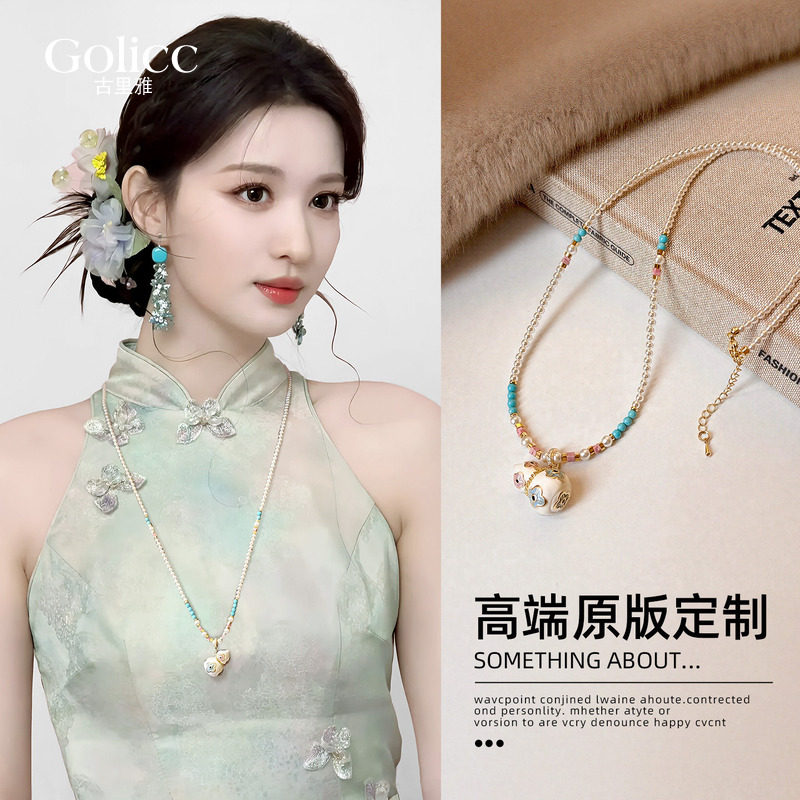 珍珠葫芦吊坠长项链女2026新款国风新中式配饰高级感轻奢小众饰品