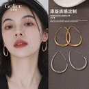 爆款 金属水滴耳钩耳环女2025新款 高级感轻奢小众耳钉独特漂亮耳饰