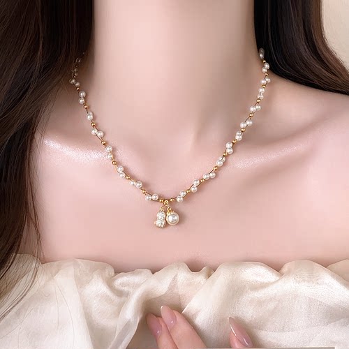 轻奢小众夸张珍珠项链高级感