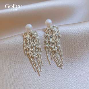 珍珠流苏耳环女轻奢高级感气质大气耳钉独特漂亮时尚耳饰2026新款