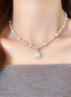 曼塔玫瑰色珍珠项链轻奢高级感