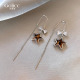 咖色豹纹星星珍珠耳线耳环女气质高级感轻奢耳钉夸张独特漂亮耳饰