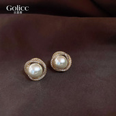 螺旋珍珠耳钉女2026新款 爆款 耳环高级感耳夹轻奢气质大气新年耳饰