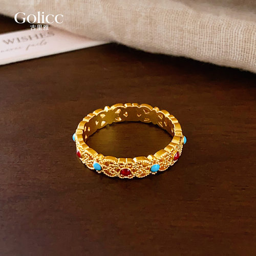 金色镂空食指戒指高级感小众设计