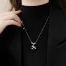 银色小马吊坠项链女2025新款 秋冬毛衣链高级感轻奢小众本命年配饰