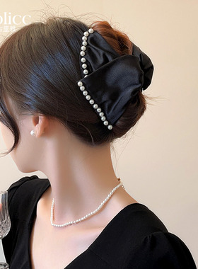 赫本风珍珠抓夹女高级感发夹女后脑勺2026新款鲨鱼夹流行漂亮头饰