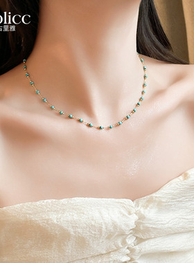 满天星复古绿项链轻奢小众配饰