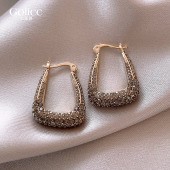 轻奢小众满钻耳环女耳钉独特绝美气质耳饰2026新款 U形冷淡风耳扣