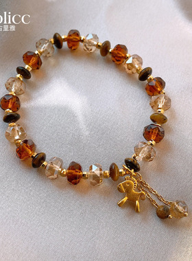 金色小马手链轻奢小众精致手饰品