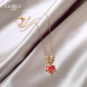 爆款 红色枫叶吊坠项链女款 2025新款 锁骨链小众设计轻奢高级感配饰