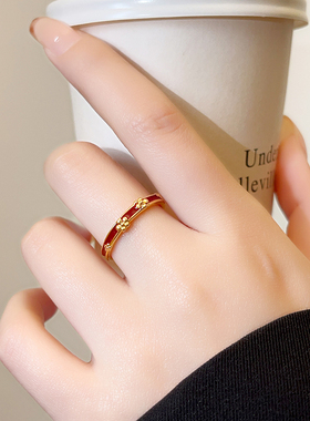 巨好看花朵开口戒指女2026新款爆款小众设计装饰食指环轻奢高级感