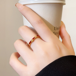 巨好看花朵开口戒指女2026新款爆款小众设计装饰食指环轻奢高级感