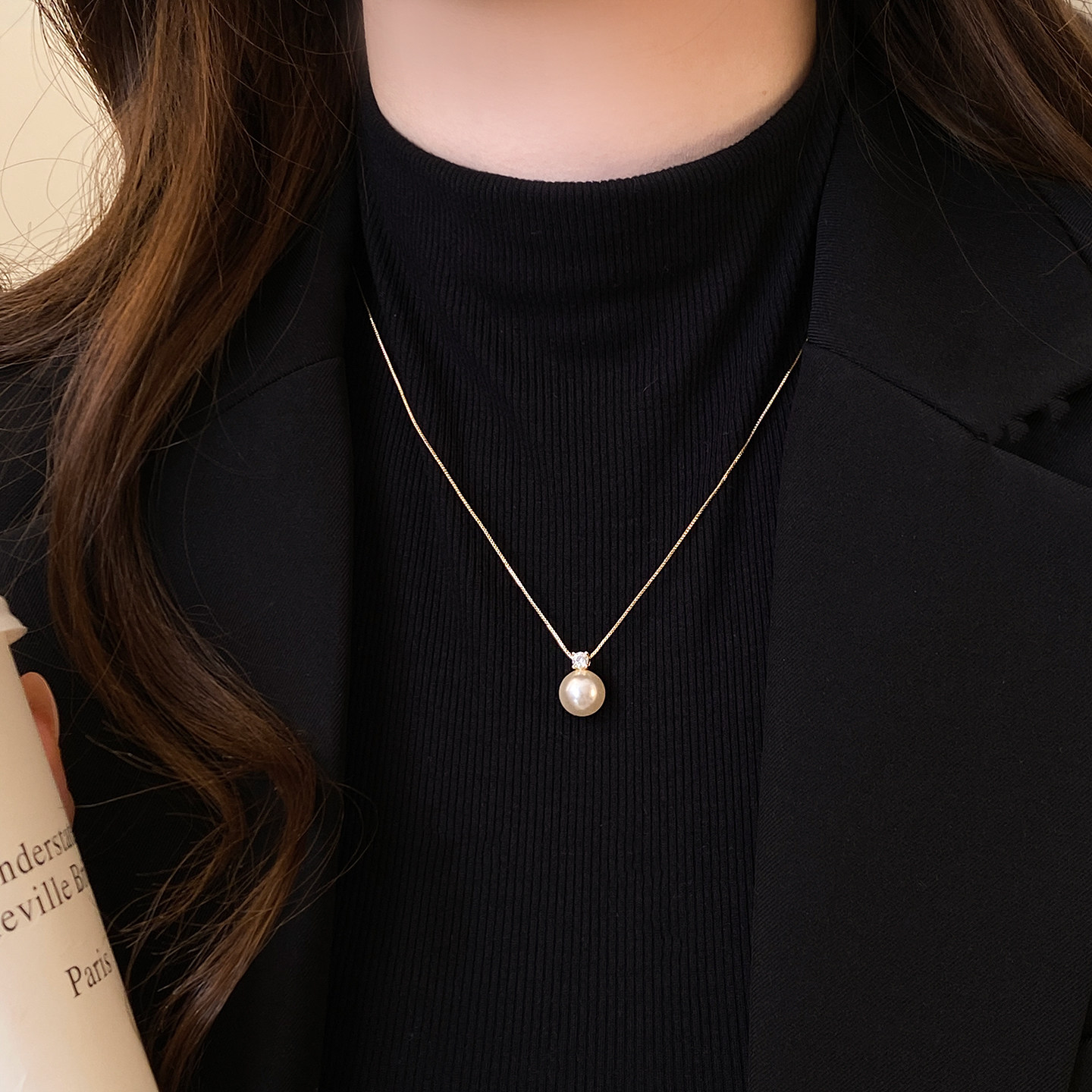 单颗珍珠项链女2026新款颈链吊坠大气高档高级感轻奢小众毛衣配饰,饰品/流行首饰/时尚饰品新,项链,淘宝优惠券,粉丝福利购,淘宝优惠卷