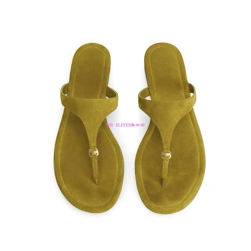 UNFOLIO设计师2026新款金属饰片夹脚拖鞋