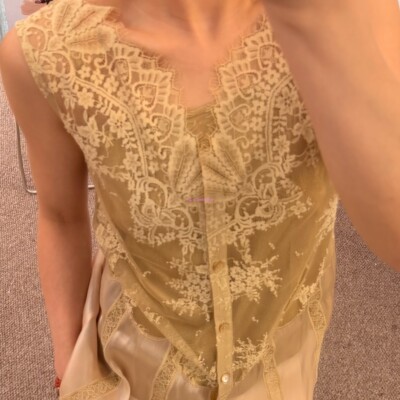ICE设计师26夏季V领无袖连衣裙女休闲百搭上衣