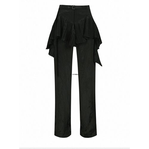 Y*H设计师26SS春夏新款不对称下摆假两件长裤女 原2780