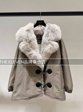 MMQ2025冬季新款可拆卸狐狸毛领羽绒服外套女休闲大衣气质