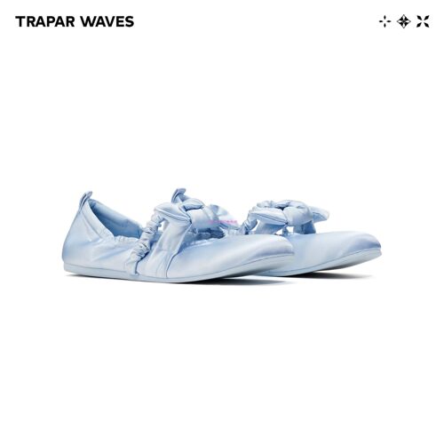 TRAPAR WAVES2026新款春季薄底缎面芭蕾鞋浅口休闲平底女鞋子单鞋