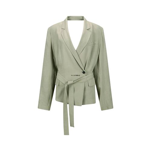 YCH 设计师26SS春夏新款开叉腰带蝴蝶结西装夹克女