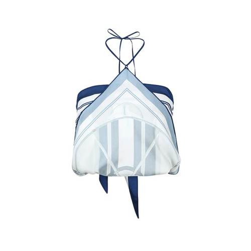 【YCH】25SS春夏 白色露背围巾挂脖吊带背心上衣