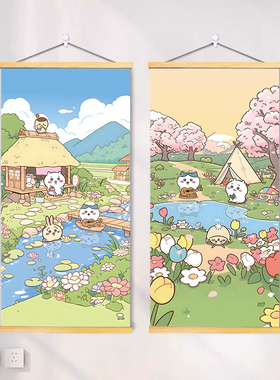 chiikawa吉伊卡哇乌萨奇挂画卡通动漫卧室宿舍装饰画可爱治愈挂画
