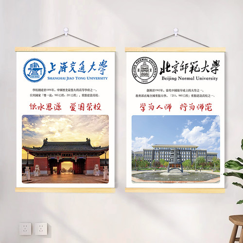 中国名校简介海报挂画985工程大学211校园文化班级布置励志装饰画