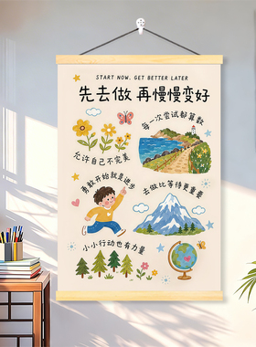 治愈励志挂画趣味文字拒绝内耗精神送闺蜜朋友礼物卧室客厅装饰画