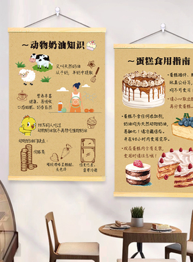 烘焙面包店墙面装饰品挂布蛋糕店海报贴纸奶茶甜品门布置创意壁画