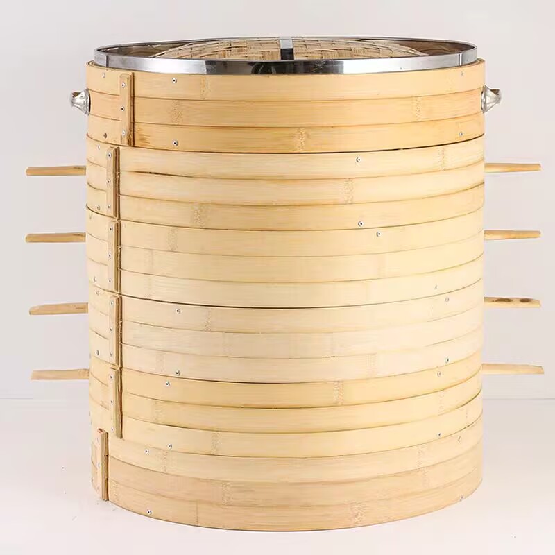 纯手工竹编商用圆形蒸笼