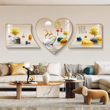 家和富贵客厅装饰画创意心形沙发背景墙挂画大气时尚现代轻奢壁画