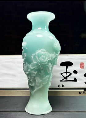 厂家批发仿古牡丹花夜光花瓶摆件树脂花瓶观赏家居办公摆件工艺品